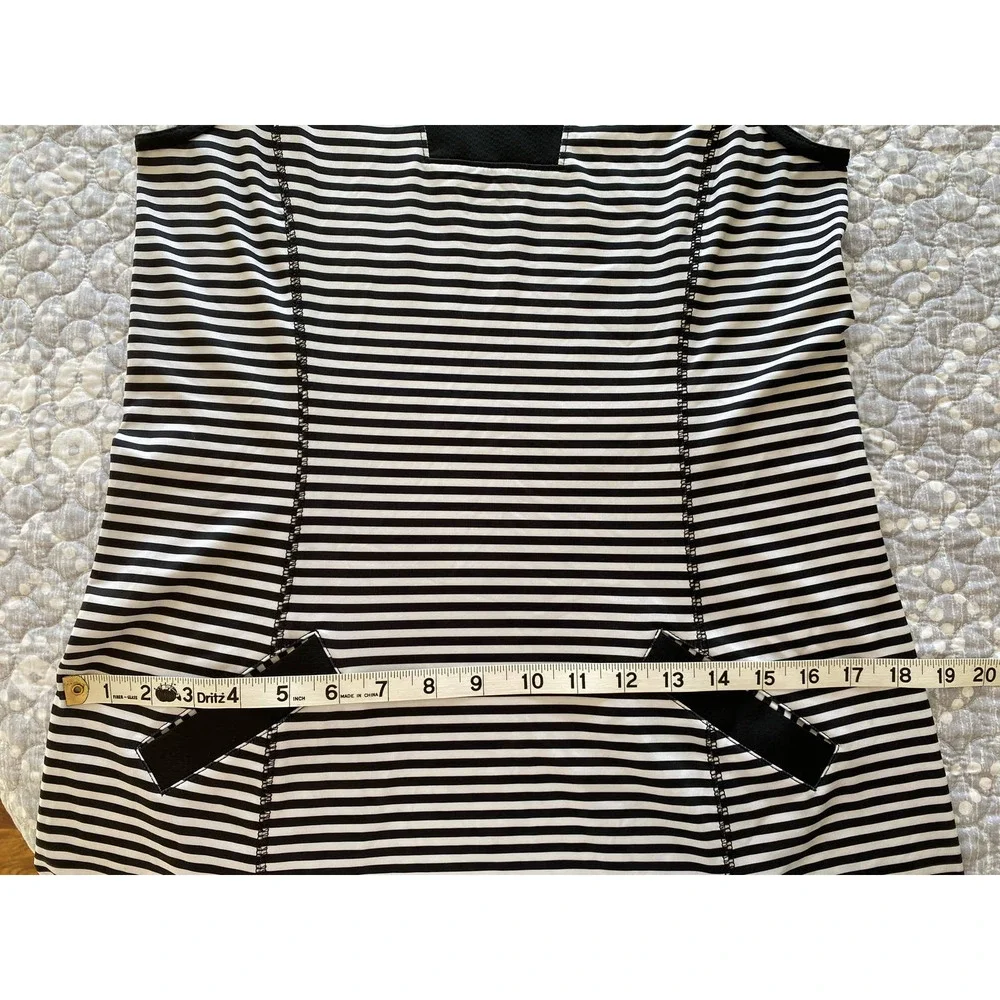 Jofit Dress Black White Striped Golf Athleisure Collar V Neck Pockets Small - Picture 5 of 12